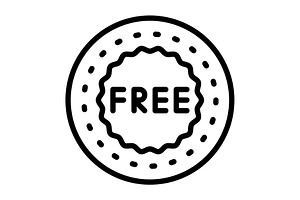 Free Freebies Black Icon