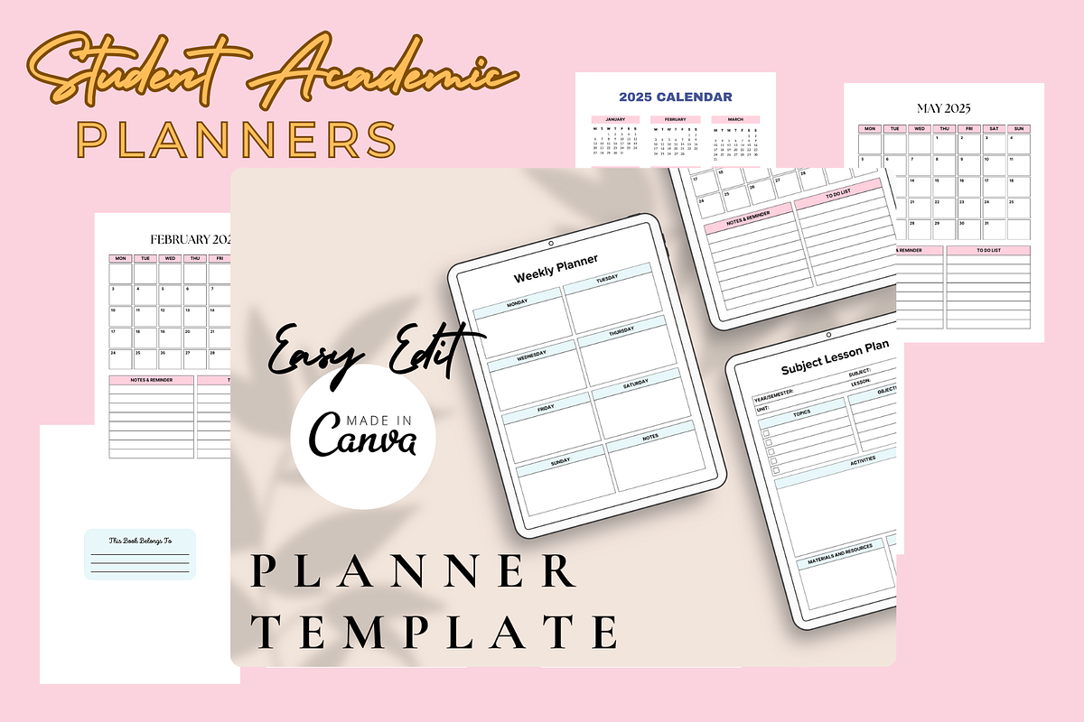 Student Academic Planners - 2025, a Stationery Template by Local Marketing Templates (Photo 1 of 7)