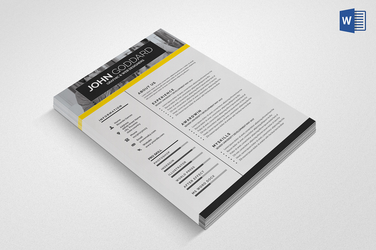 Resume/CV (2 Page), a Resume Template by graphicforest (Photo 4 of 5)