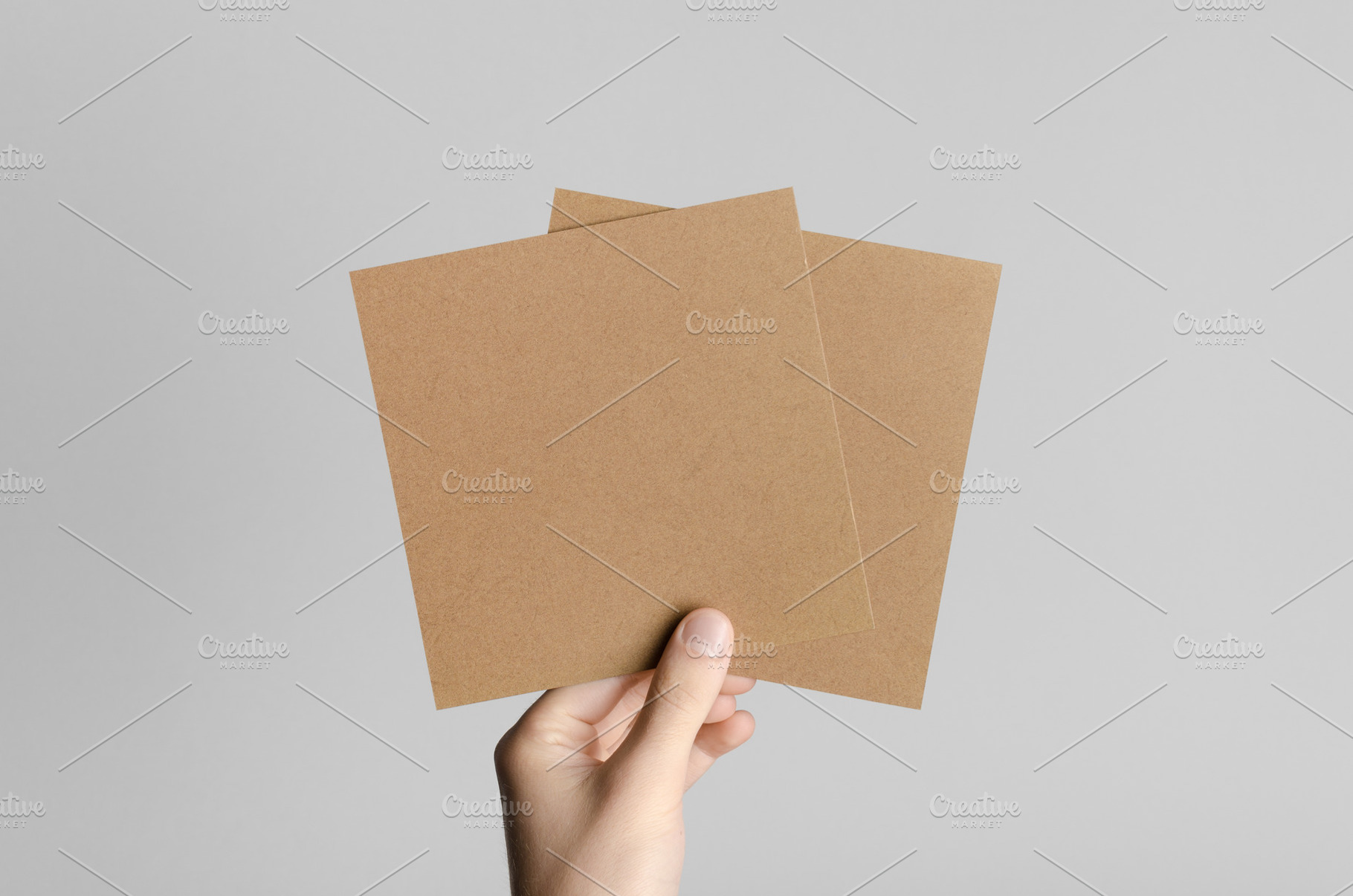 Kraft square flyer mockup JPEG, an Abstract Photo by Shablon
