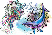 Set of bright watercolor animals, an Animal Illustration by Siriliadka Dreams (Thumbnail 5 of 11)