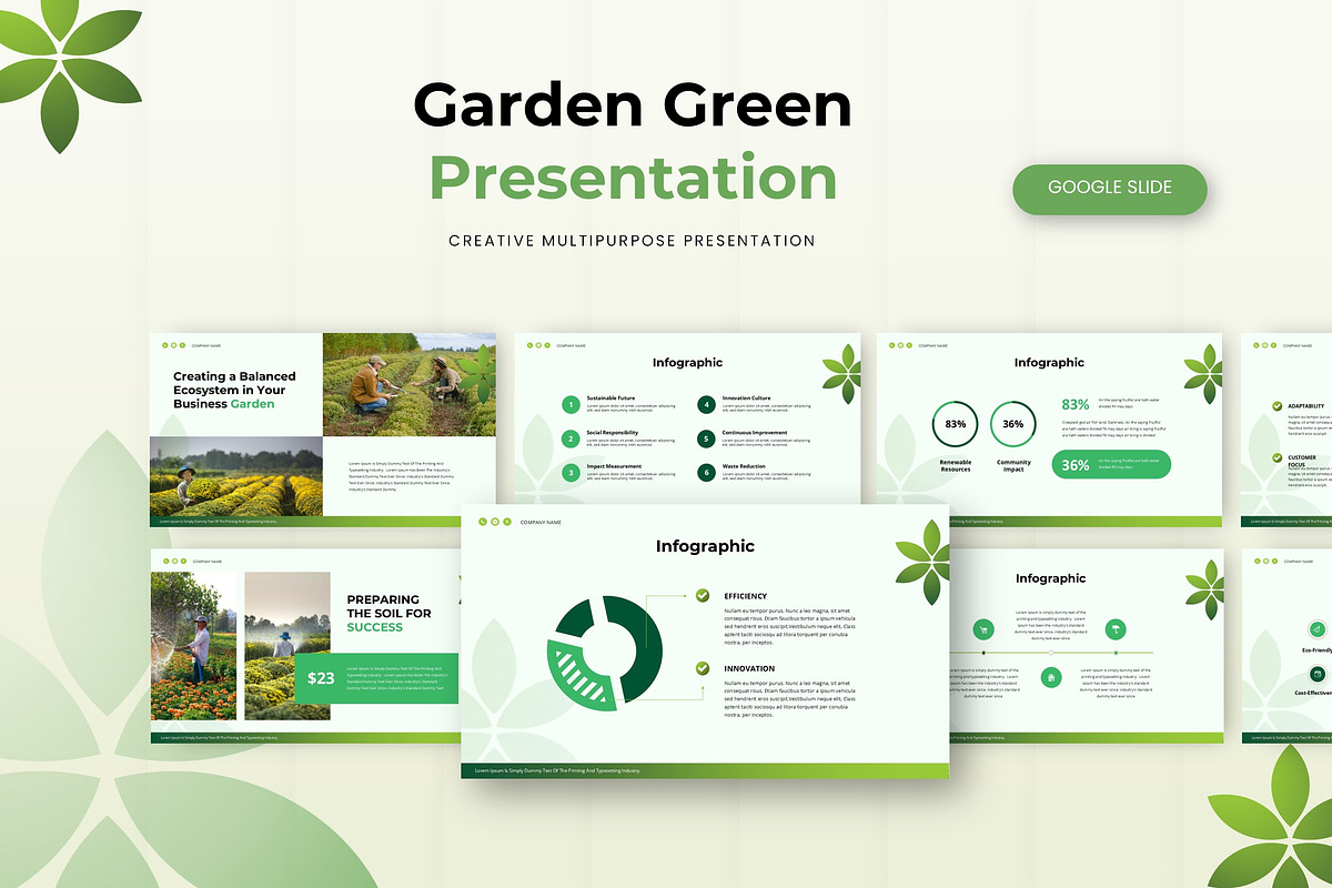 Garden Green - Google Slide, a Presentation Template by AQR Studio (Photo 1 of 3)