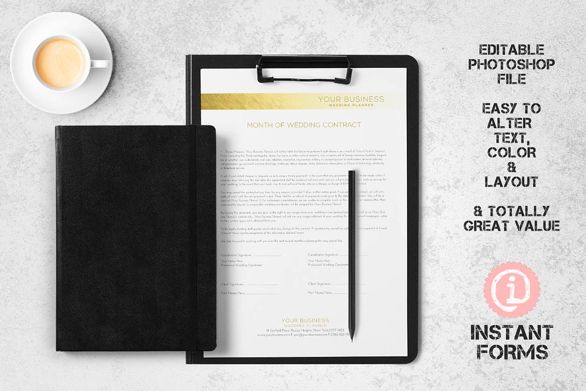 Wedding Planner Contract & Forms, a Stationery Template by InstantForms (Photo 3 of 3)