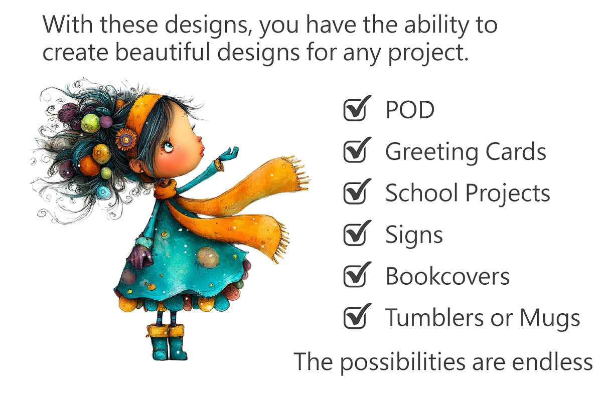 Whimsical Christmas Girl Clipart, an Illustration by Pixels.Craft (Photo 3 of 5)