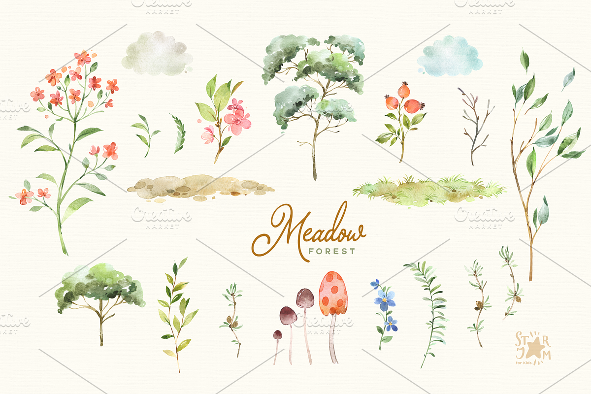 Forest Meadow Collection, an Animal Illustration by StarJam (Photo 5 of 6)