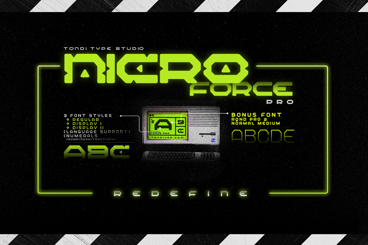 Nicro Force Pro, a Sans Serif Font by Tondi Type Studio (Photo 1 of 14)