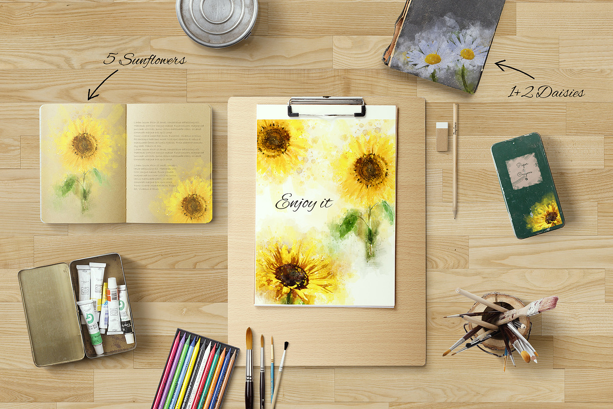 Sunflowers by PaperAndCrayons, an Illustration by PaperAndCrayons (Photo 6 of 6)