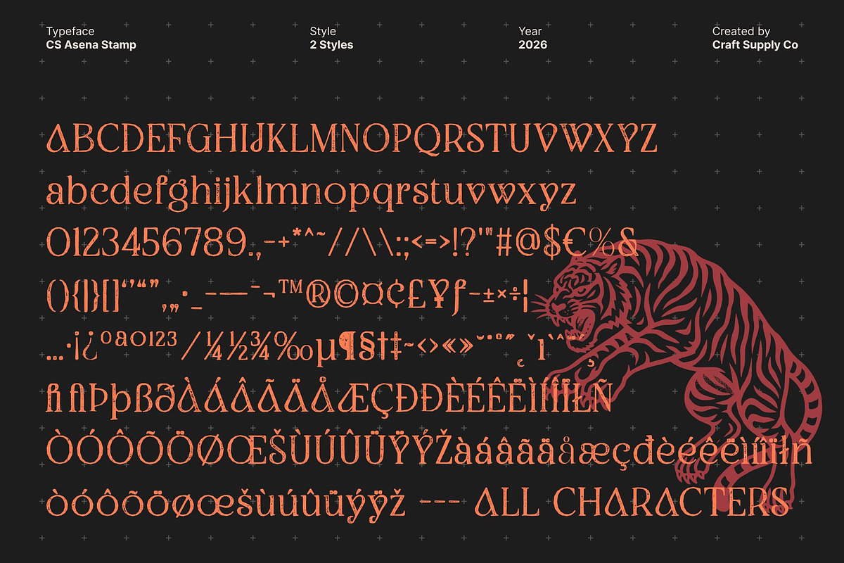 CS Asena Stamp, a Serif Font by Craft Supply Co. (Photo 8 of 8)