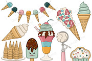 Ice Cream Clipart, a Food Illustration by GlamArtZhanna (Thumbnail 3 of 5)