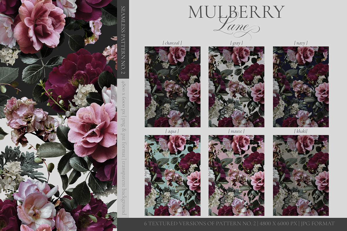 Mulberry Floral Clip Art Pattern Kit, an Object Graphic by Eclectic Anthology (Photo 8 of 17)