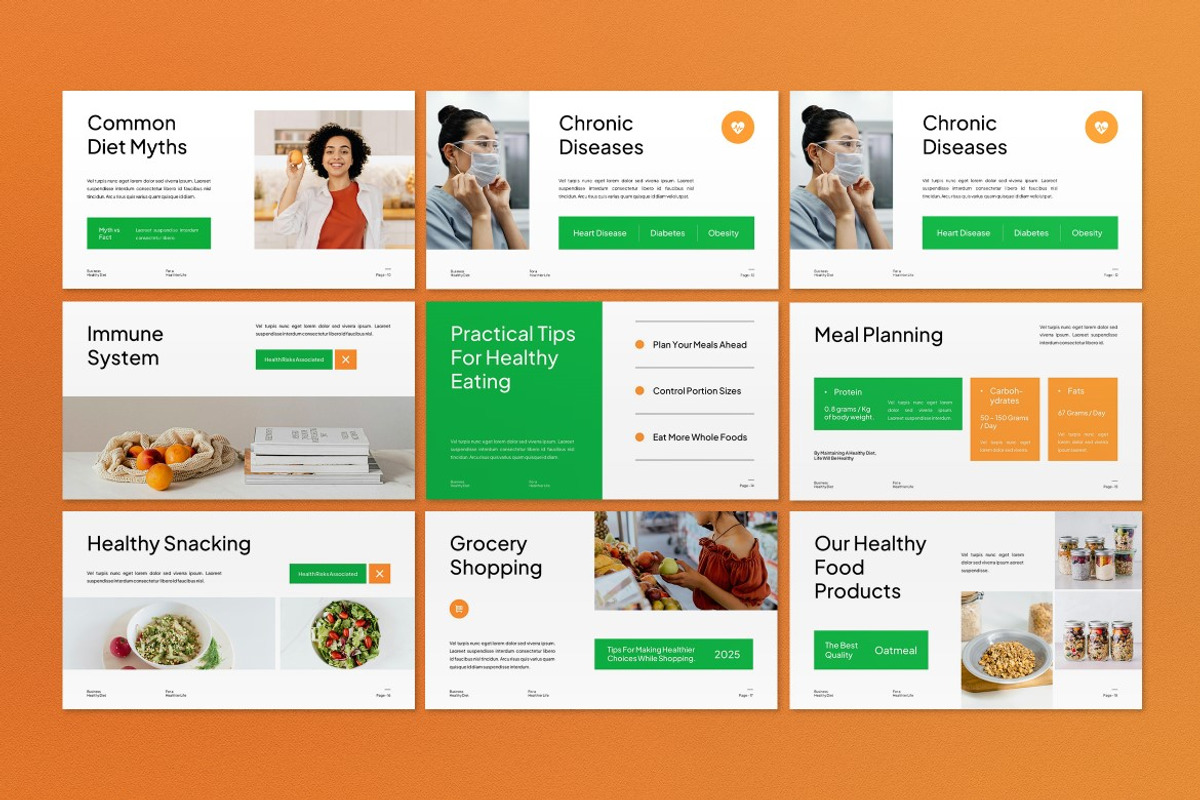 White Healthy Diet Google Slide, a Presentation Template by graphicook (Photo 6 of 8)