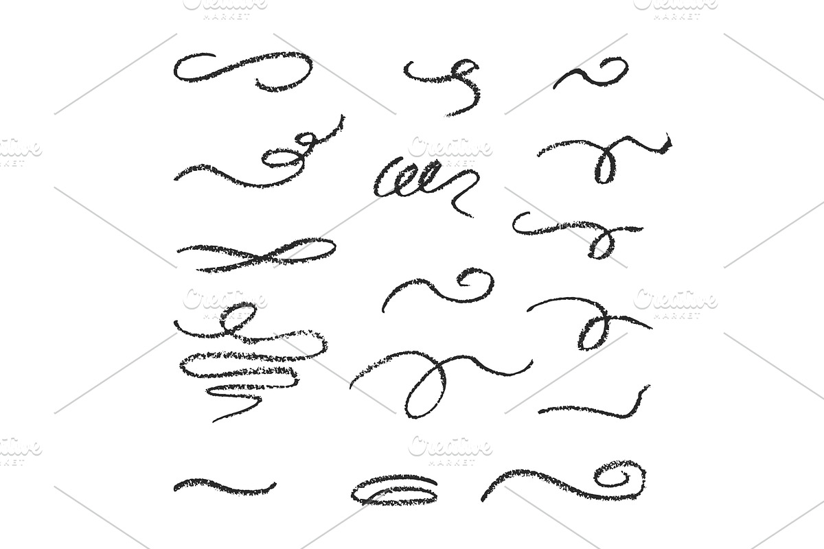 Charcoal pencil hand drawing curly, an Object Illustration by Zimages