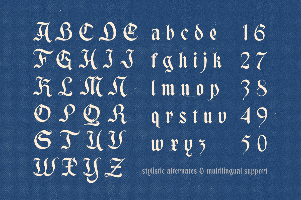 Maythen Blackletter, a Blackletter Font by Letterhend Studio (Photo 7 of 9)