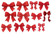 Red Textured Bows Mega Bundle, a Decorative Illustration by Stellalunarts (Thumbnail 19 of 23)