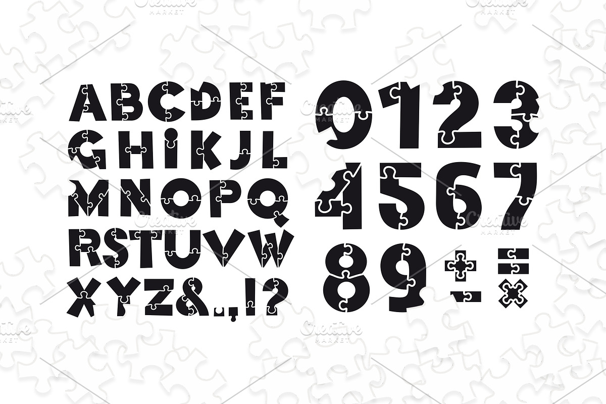 Puzzle font otf. preview 3
