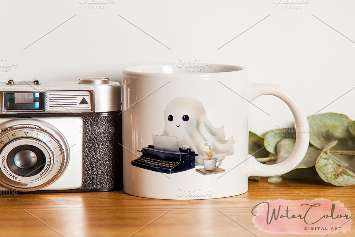 The Cute Ghosts Collection Clipart, a Seasonal Illustration by Watercolor Digital (Photo 7 of 8)