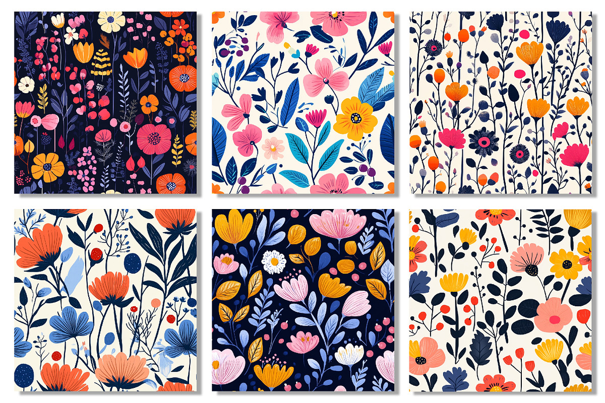 Abstract Flower Patterns Bundle, a Texture Illustration by Dream Creation (Photo 4 of 6)