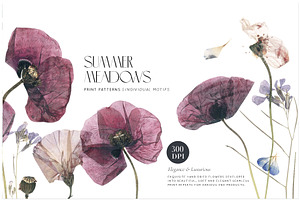 Summer Meadows! Dried Flower Prints!