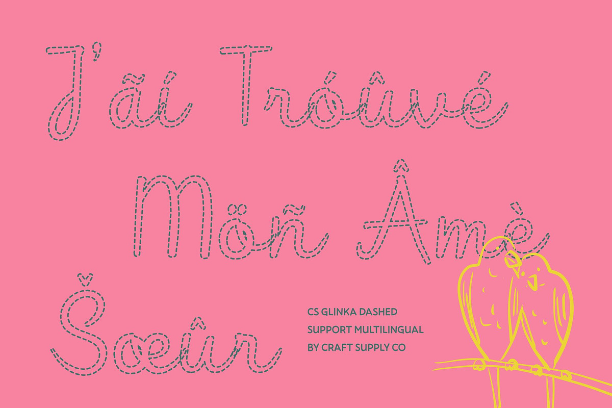 CS Glinka Dashed, a Script Font by Craft Supply Co. (Photo 7 of 8)
