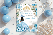 Light Blue Quinceañera Invitation, a Templates & Theme by VeliusCreativeStudio (Thumbnail 3 of 3)