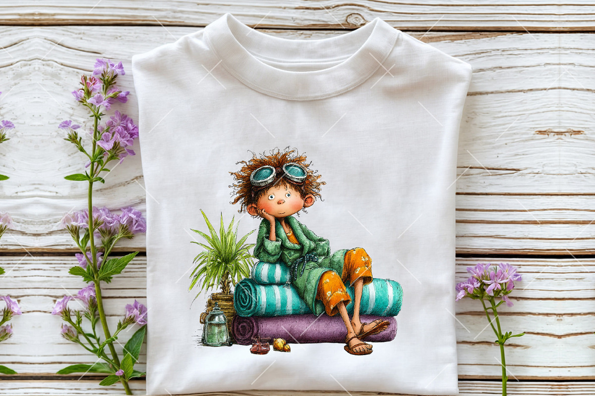 Whimsical Summer Funny Kids Clipart, an Illustration by OK Design (Photo 6 of 6)