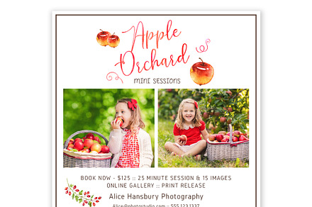 Apple Orchard Mini Session Template