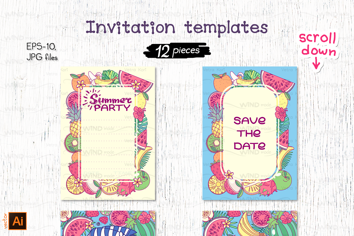 vector set Summer Party with zebra, an Illustration by WINDmade (Photo 10 of 11)