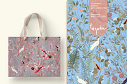Bird garden seamless vector +clipart, a Pattern Graphic by PatternsBlooming (Thumbnail 5 of 9)