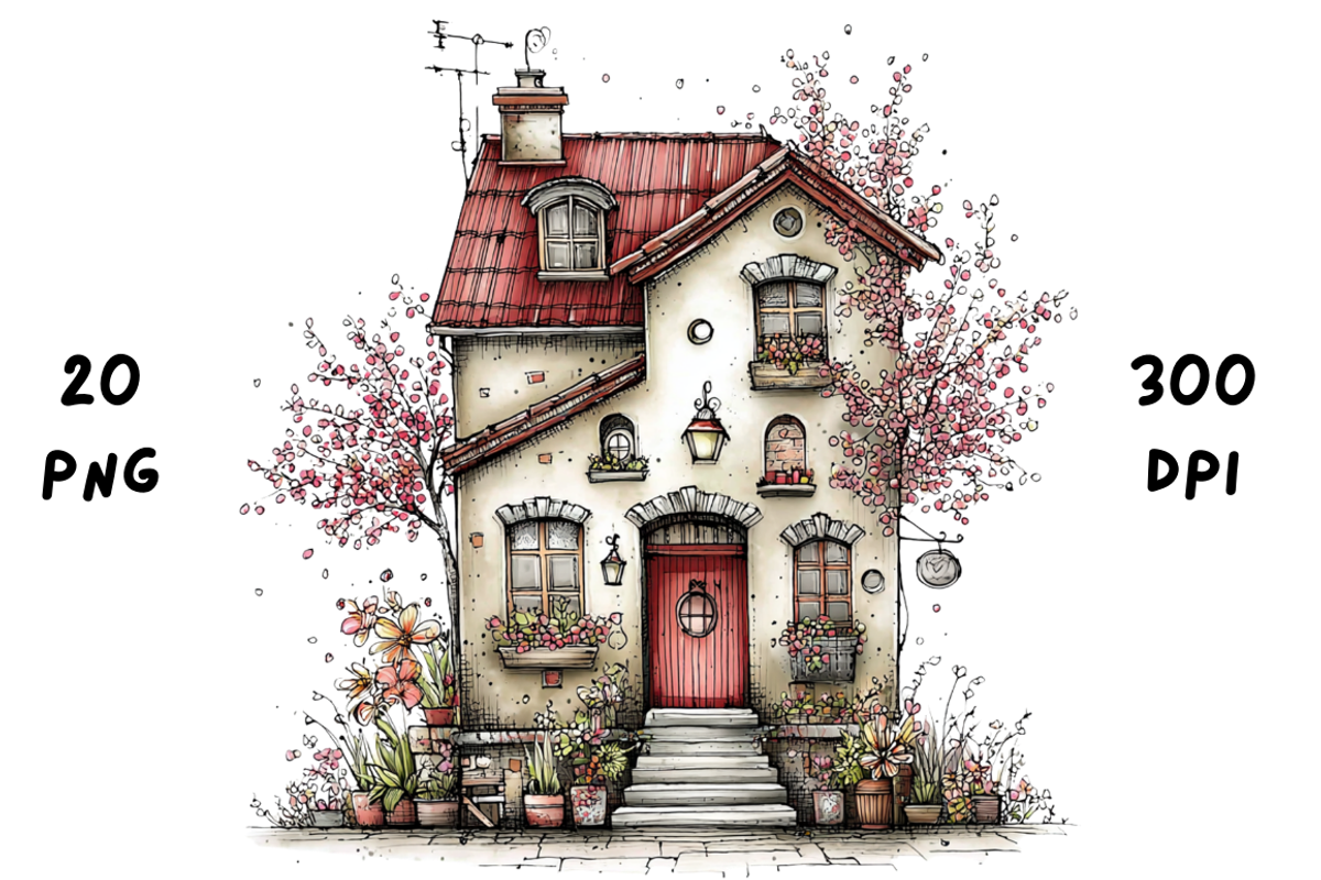 Whimsical Floral Spring House, a Seasonal Illustration by GiraffeCreative (Photo 19 of 20)