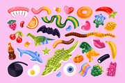 Sweet jellies, gummy candies set, a Food Illustration by PaperTrident (Thumbnail 2 of 7)