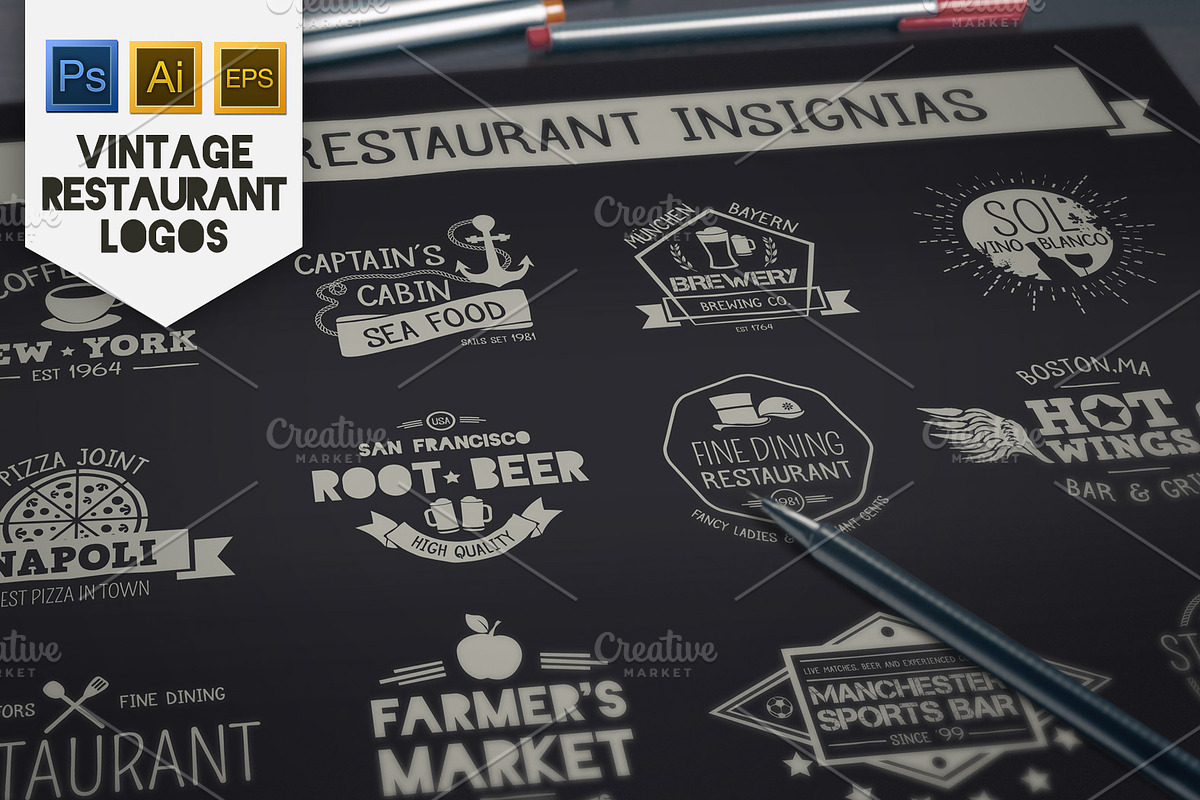 BIG Vintage Insignia Bundle 60% off, an Object Graphic by Mikko Lemola (Photo 6 of 8)