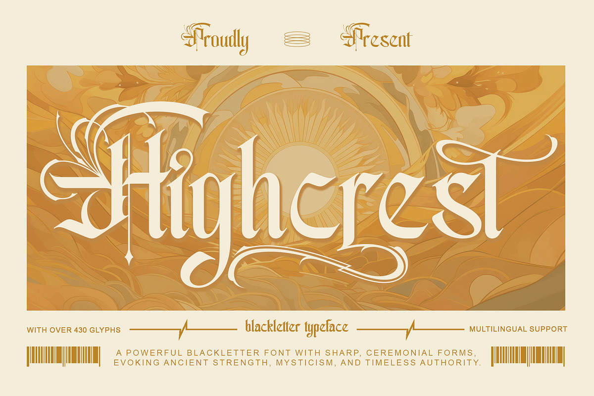 Highcrest Elegant Blackletter Font, a Blackletter Font by Letterara (Photo 1 of 15)