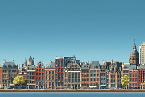 City waterfront with trees, a Photo by Beautiful things