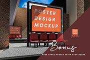 Poster Design Mockup (Bus Stop), a Print Template by illustrated (Thumbnail 10 of 14)