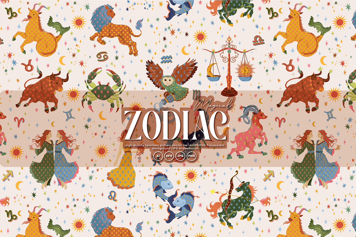 MAGICAL ZODIAC Collection, a Pattern Graphic by MSNTY STUDIOX (Photo 3 of 27)
