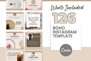 Boho Instagram Canva Post Template