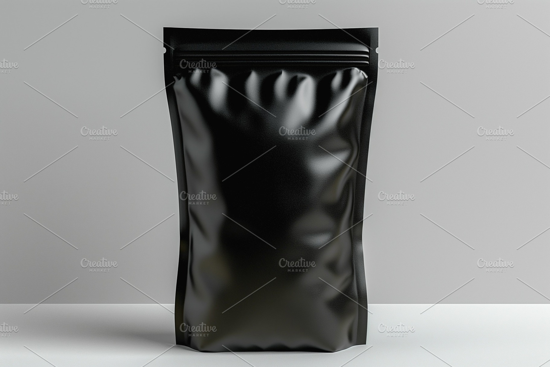 A sleek, matte black packaging bag sits elegantly on a white surface, exuding m, a Background Photo by ImageMir