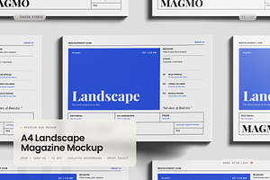 A4 Landscape Magazine Mockup
