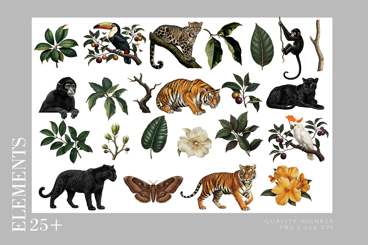 Vintage Tropical Jungle Pattern, a Pattern Graphic by Luiz da Rolt Grathwohl (Photo 3 of 17)