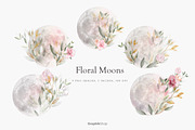 Watercolor Floral Moons, an Illustration by Chus Moreno Studio (Thumbnail 1 of 6)