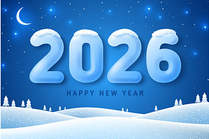 2026 winter landscape, an Object Illustration by kotoffei