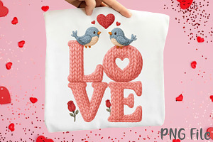 Crochet Yarn Valentine Love PNG, a Seasonal Illustration by YA Design
