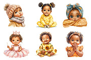 African American Baby Girl Clipart, an Illustration by SinaCreation (Thumbnail 2 of 5)