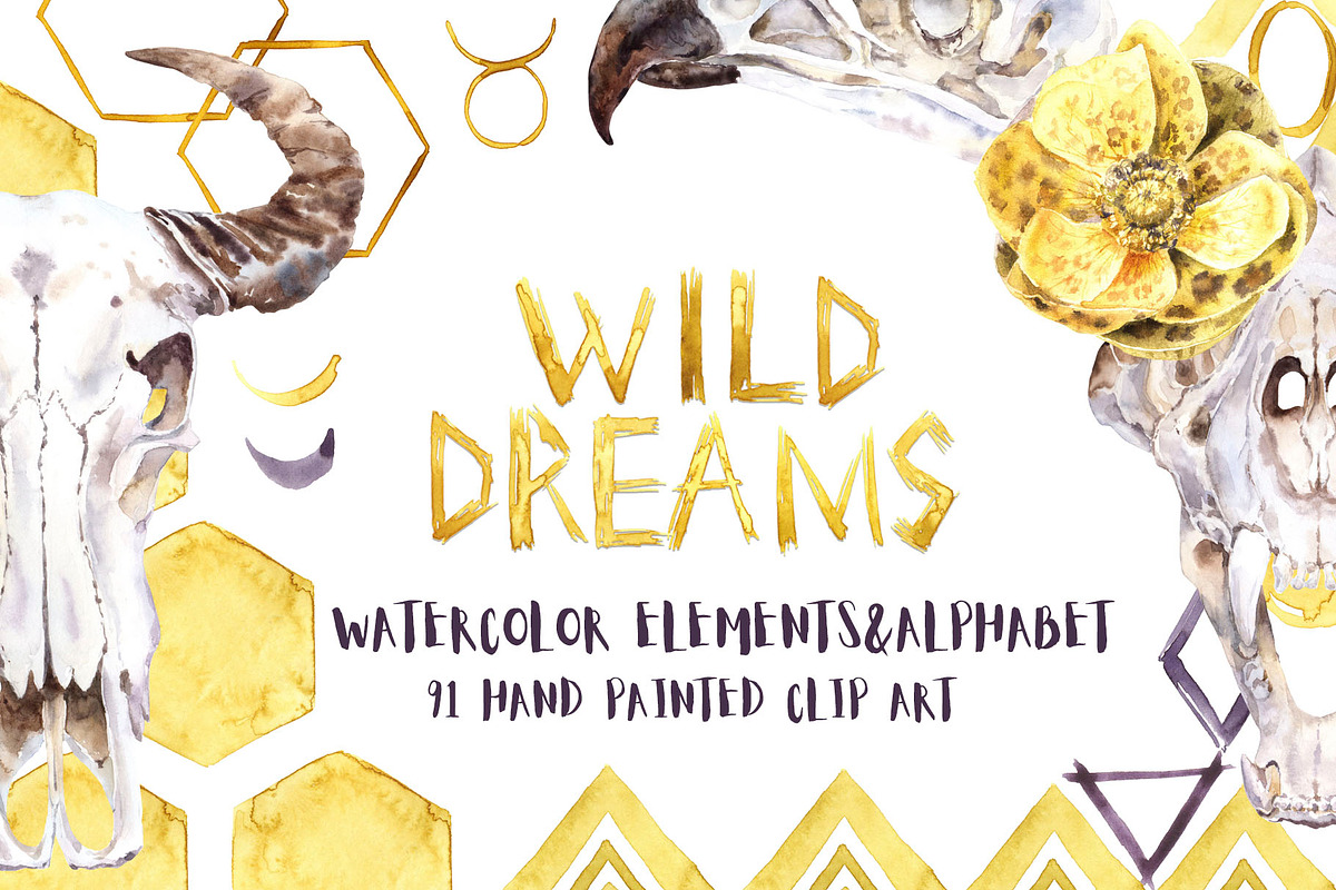 -20% Wild Dreams Watercolor Set, an Animal Illustration by Cat In Colour (Photo 1 of 6)
