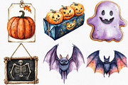 Watercolor Halloween Shop Clipart, an Illustration by Canvas Craft (Thumbnail 2 of 8)