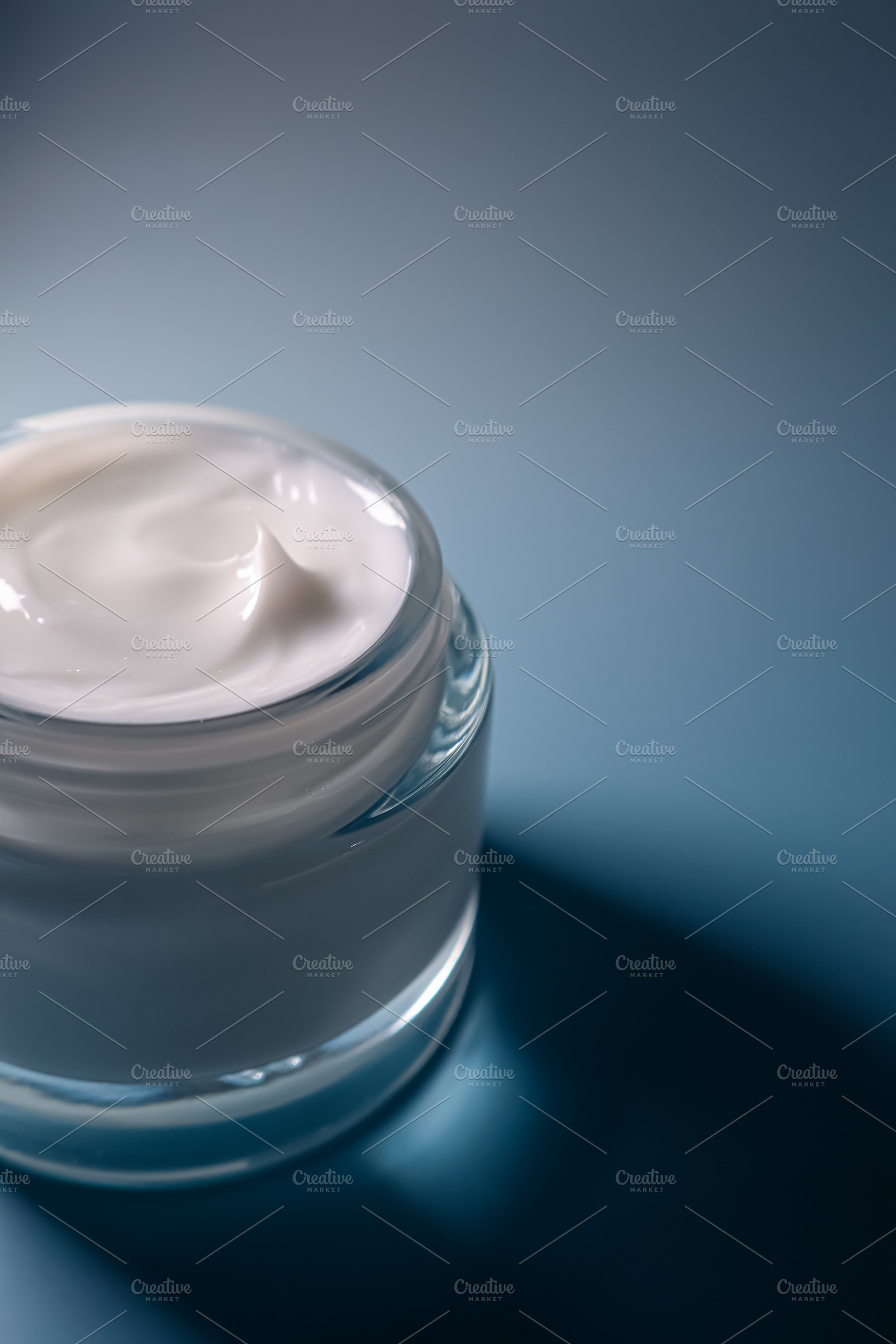 Skincare cream in a glass jar, a luxurious cosmetic product for facial beauty,, a Photo by Studio ANNA
