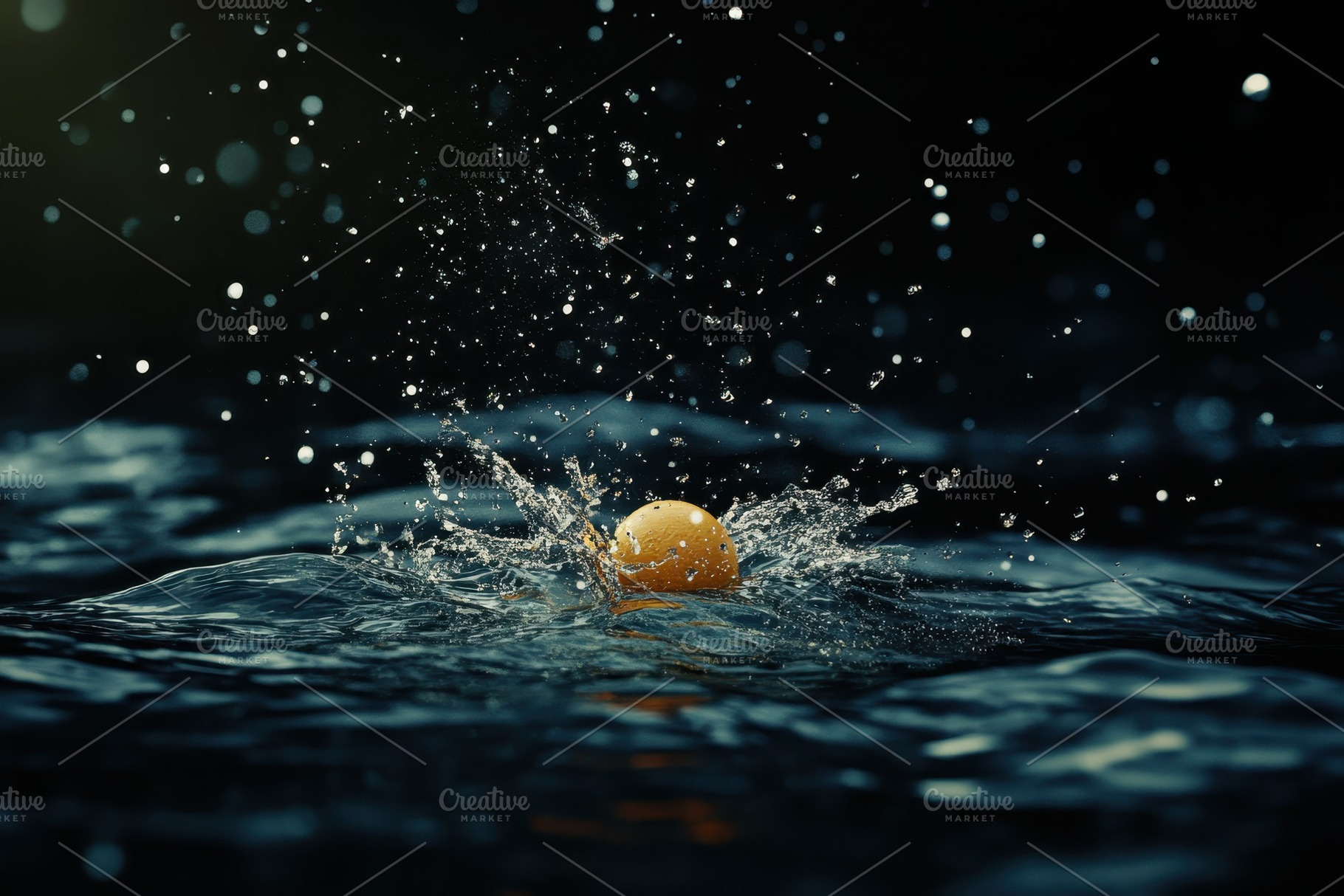 Object drops into dark water creatin, a Photo by Iftikhar Alam