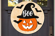 Boo Pumpkin Halloween Laser Cut SVG, an Object Graphic by OK Design (Thumbnail 2 of 3)