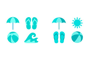 Colorful beach elements including, an Object Illustration by ZinetroN