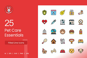 Pet Care Essentials Filled Line Icon, an Icon by IconBunny
